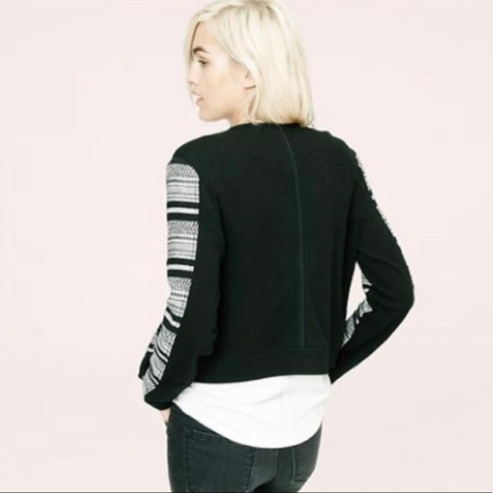 Lou & Grey black stripe knit moto jacket - Picture 2 of 7
